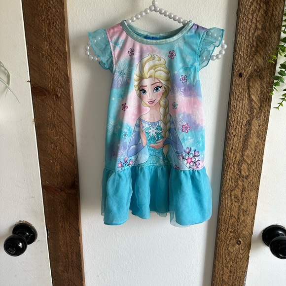 Disney Frozen Elsa Toddler Girl Pajamas Nightgown Silky Soft Short Sleeve 2T - Picture 2 of 13